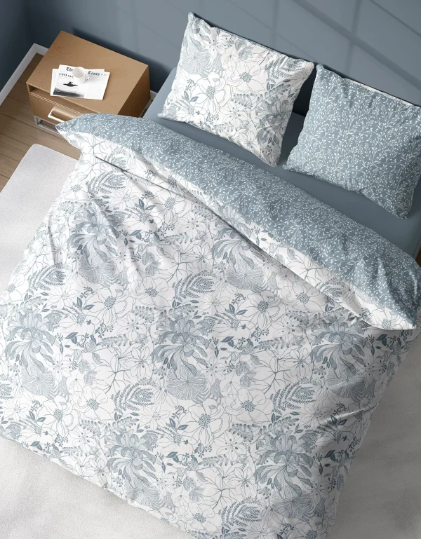 Blancheporte Parure De Lit Toile Imprimé Végétal Bicolore – Microfibre Topcool® 1